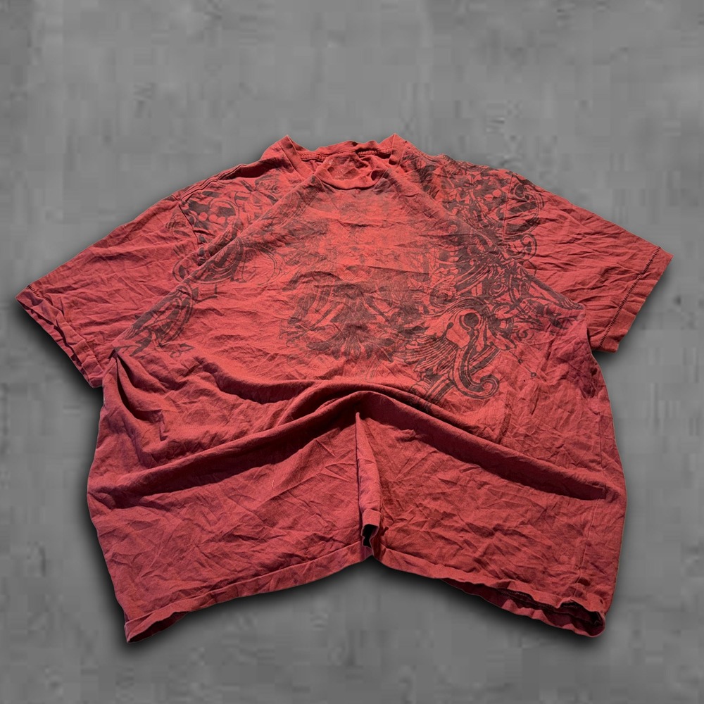 Y2K Oversized Red Malibu Cowboy Streetwear‎ Grunge 90s Tee